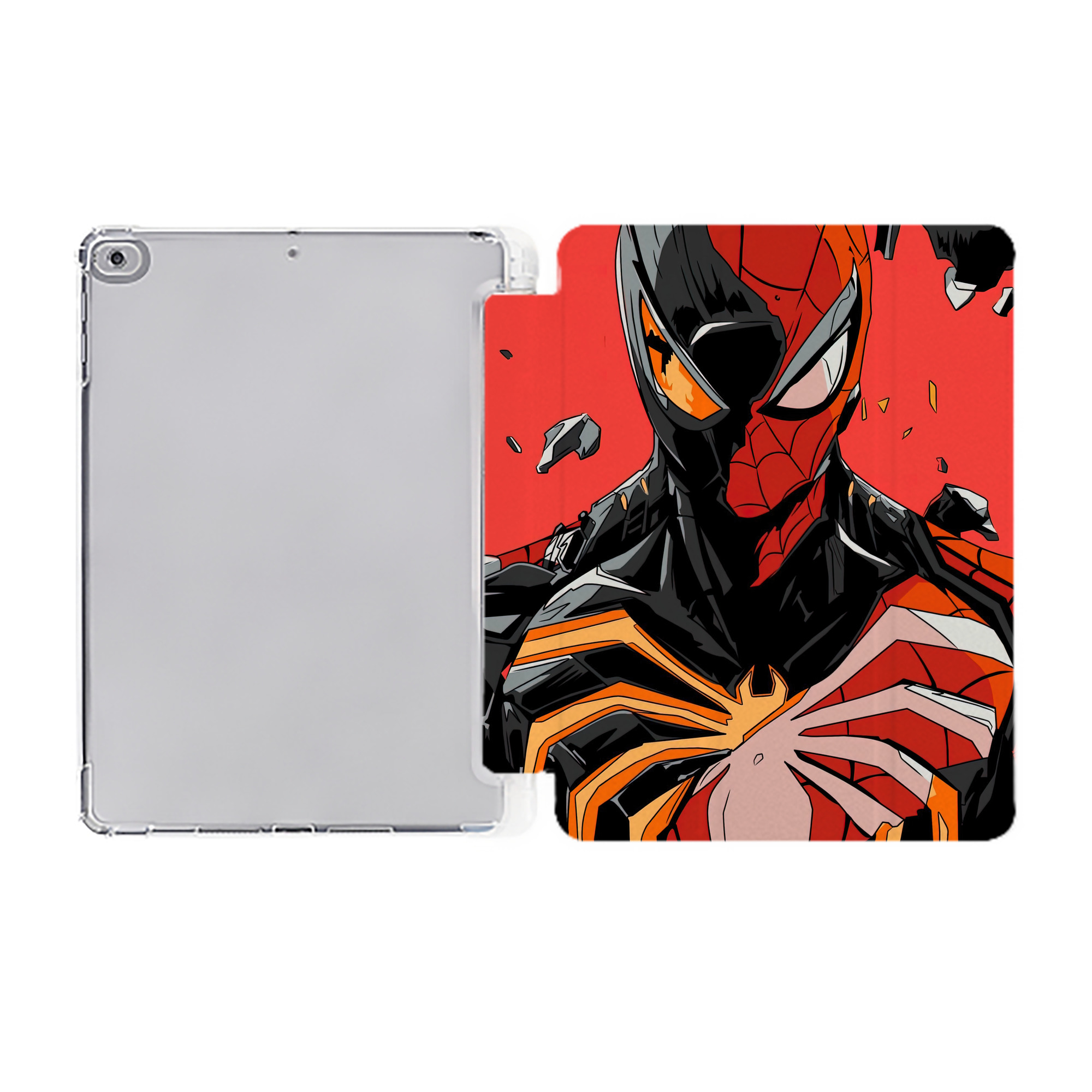 （画像用） Spider Man スパイダーマン IPad ケース ペン収納付き 三つ折りスタンド PUレザー×シリコン 対応機種9.5/10.5/10.9インチ